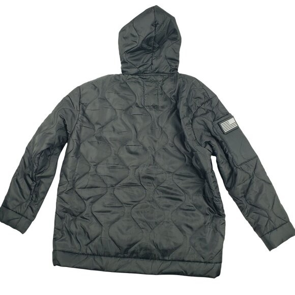 Grunt Style Jacket Men Large Puffer Full Zip Packable Black Hooded Quilted NWOT - Picture 9 of 12